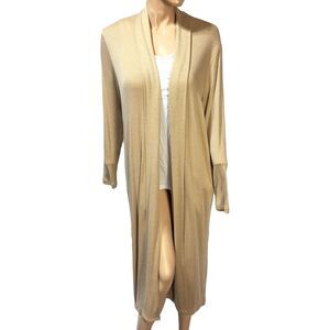 Banana Republic Long Midi Beige Cardigan Open Front Size L Large Longline NWT